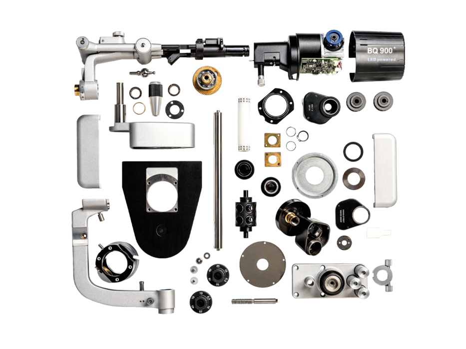 Haag-Streit slit lamp BQ 900 disassebled in all components